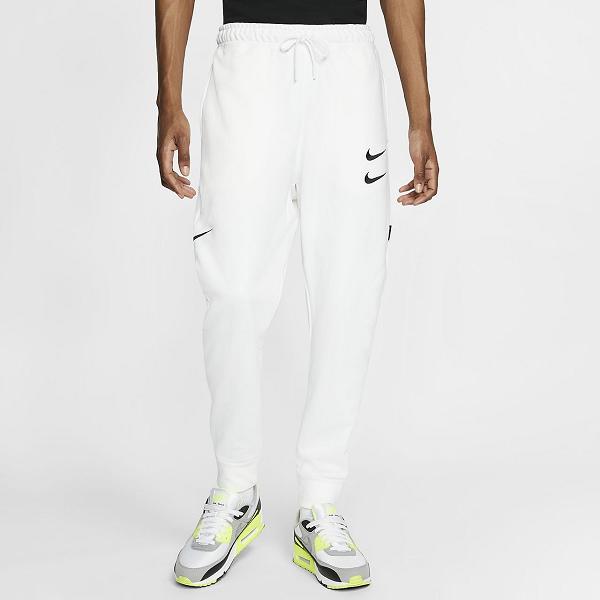Pantaloni Nike Sportswear Swoosh French Terry Barbati Albi Negrii | JIQN-84915
